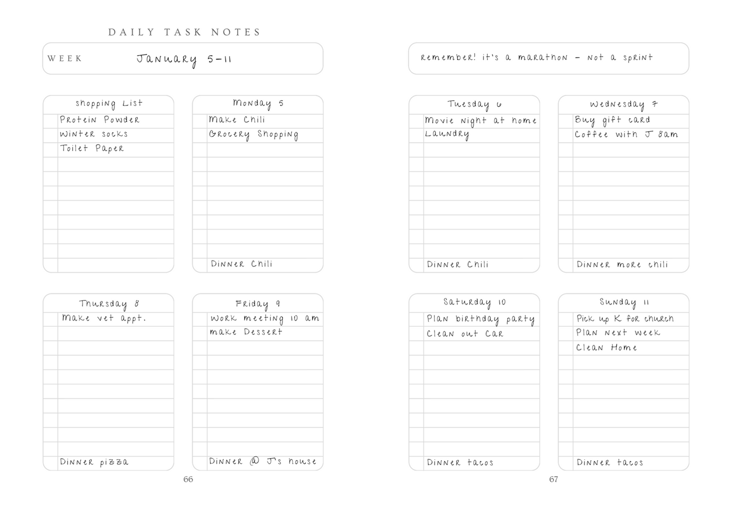 Cream | Simply Minimal - Money & Tasks Journal