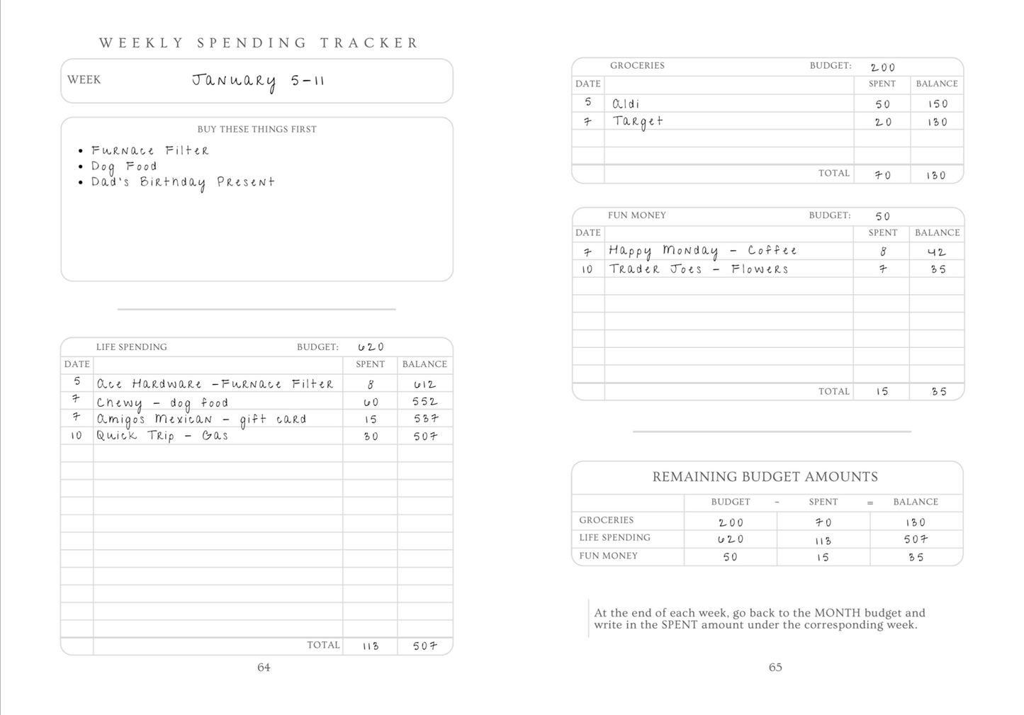 Cream | Simply Minimal - Money & Tasks Journal